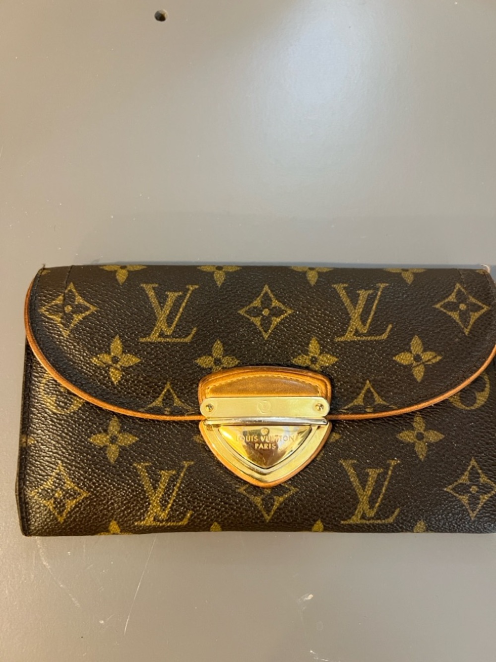 Louis Vuitton Monogram Canvas Wallet with Gold-Tone Clasp